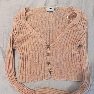 Lioness Princess Polly Pink Knit Crop Cardigan